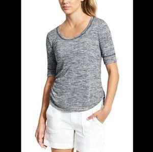 Athleta Women's Breezy Tee Navy White Striped Top Size Small
